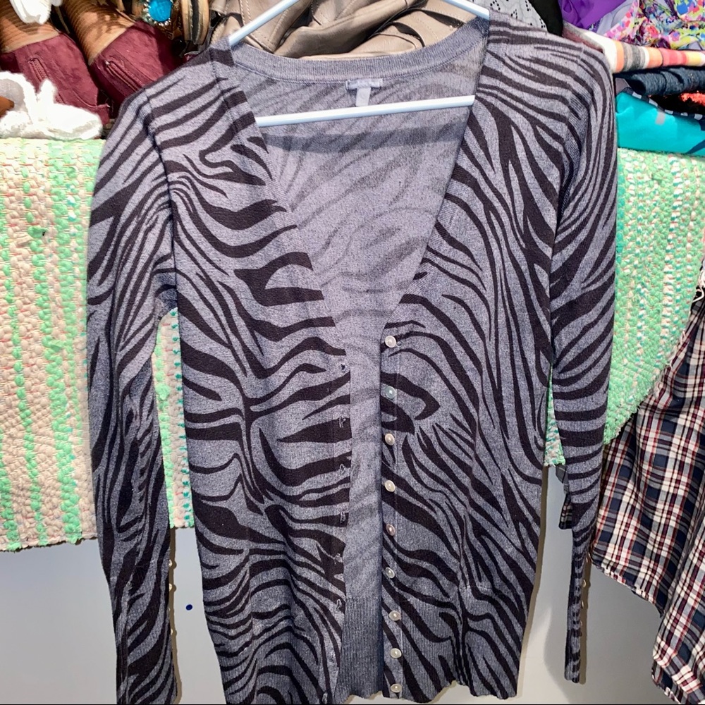 Charlotte Russe print cardigan size L